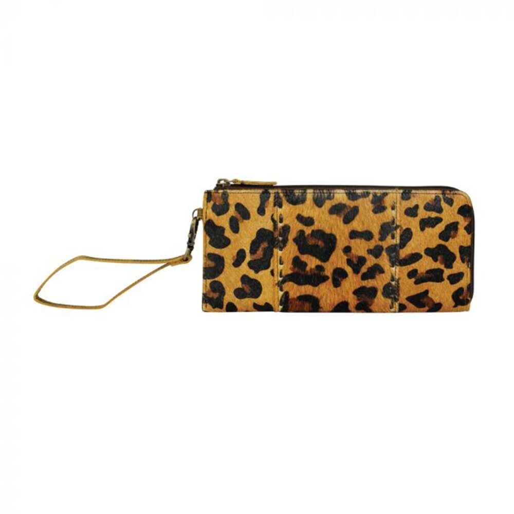 3816 Tan Camel Western Wallet Wristlet - Hair On Leather Zippered Wallet